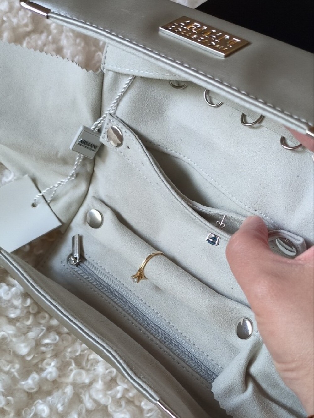 Armani Collezioni Cream Travel Jewelry Organizer - Picture 4 of 4